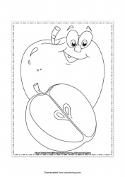 Document preview: Apple Coloring Page