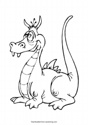 Document preview: Fat Dragon Coloring Page