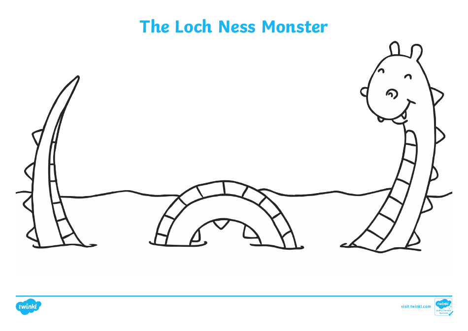 Loch Ness Monster Coloring Page