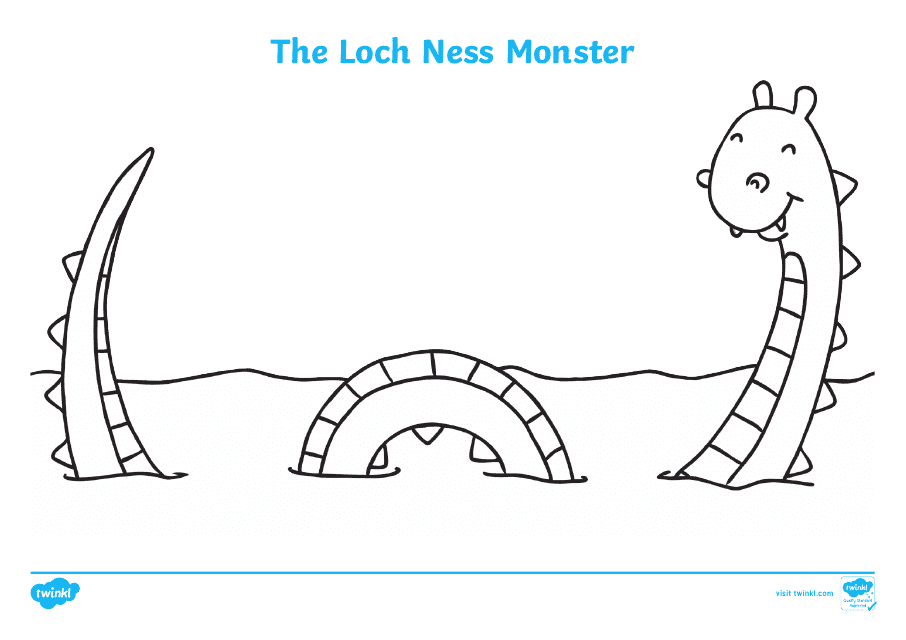 Loch Ness Monster Coloring Page