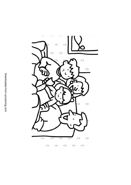 Family Evening Coloring Page - Fun and Creative Activity for the Whole Family