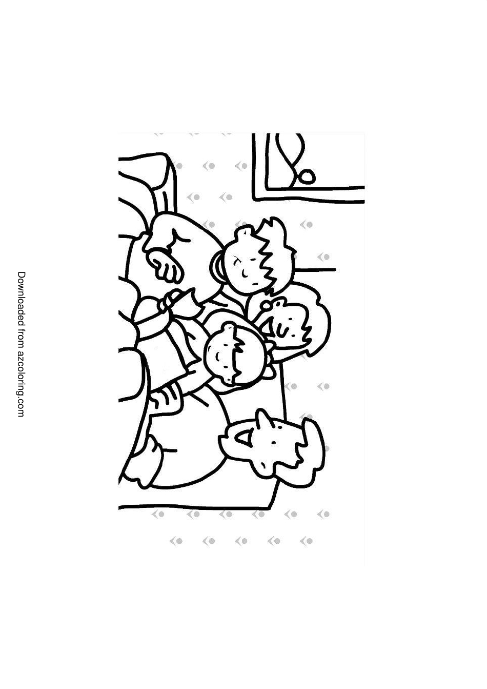Family Evening Coloring Page - Fun and Creative Activity for the Whole Family