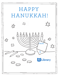Document preview: Happy Hanukkah Coloring Sheet