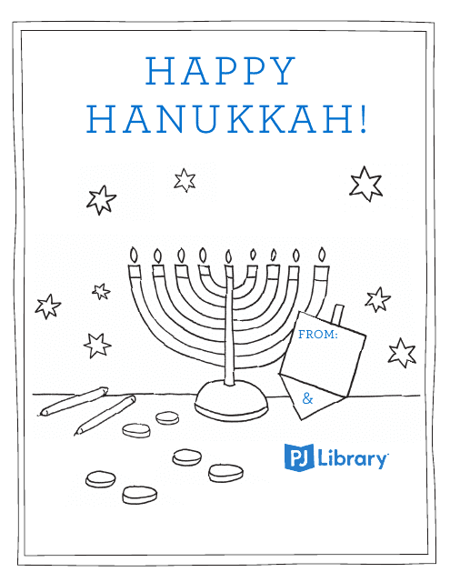 Happy Hanukkah Coloring Sheet - Printable Free PDF