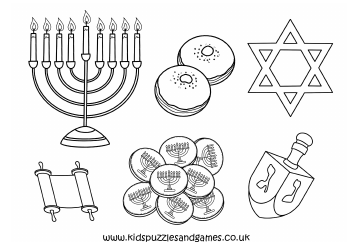 Document preview: Hanukkah Coloring Page