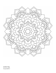 Document preview: Garden Ring Mandala Coloring Page