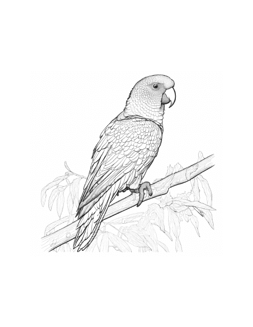 Parrot Coloring Page - Download and print this beautiful coloring page of a parrot.