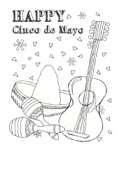 Document preview: Cinco De Mayo Coloring Page