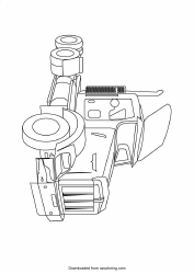 Document preview: Semi Truck Coloring Page
