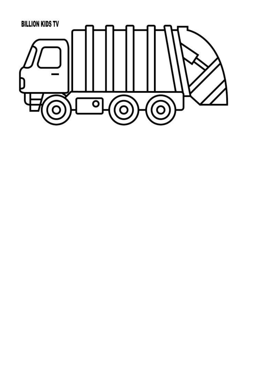 Garbage Truck Coloring Page - Preview