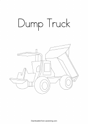 Document preview: Dump Truck Coloring Page