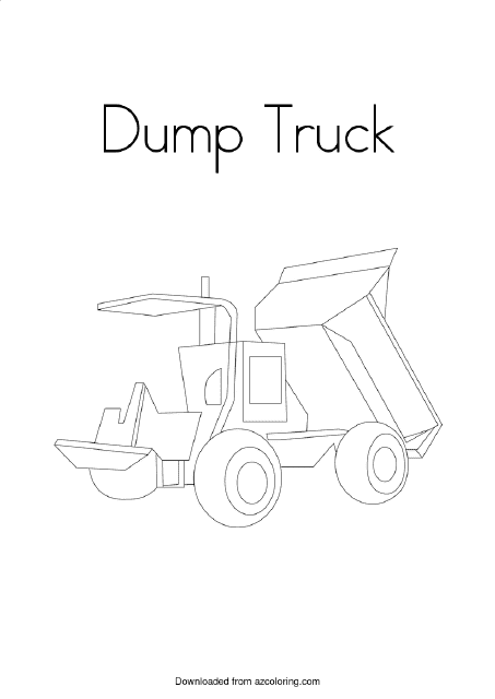 Dump Truck Coloring Page - Free Printable Template for Kids
