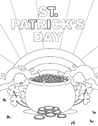 Document preview: St. Patrick's Day Coloring Sheet - Pot of Gold