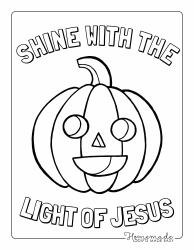 Document preview: Jack O Lantern Coloring Page - Light of Jesus