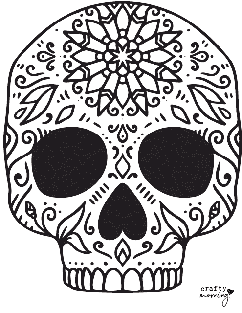 Day of the Dead Skull Coloring Page Image Preview
