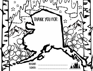 Document preview: Teacher Appreciation Coloring Card - Alaska