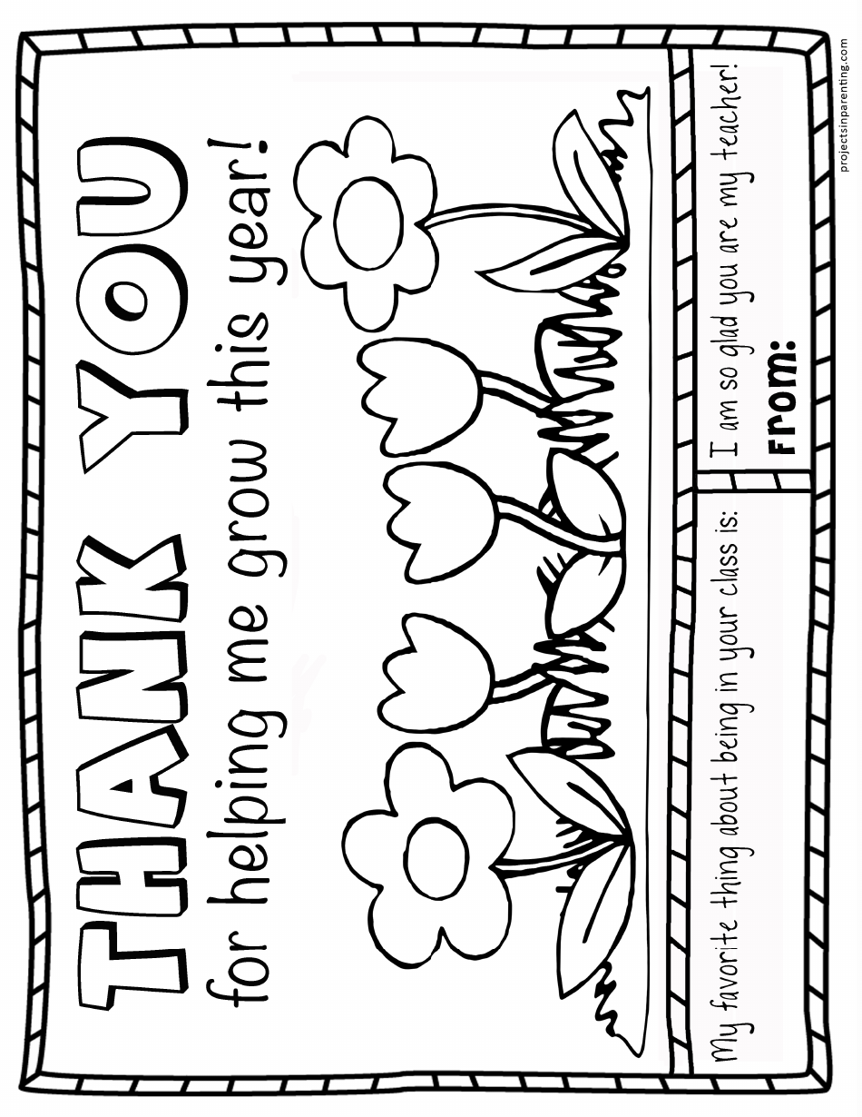 Teacher Appreciation Coloring Card Download Printable PDF | Templateroller