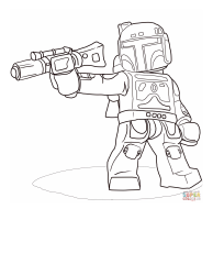Document preview: Lego Star Wars Coloring Page - Boba Fett