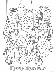 Document preview: Merry Christmas Coloring Page - Decorations