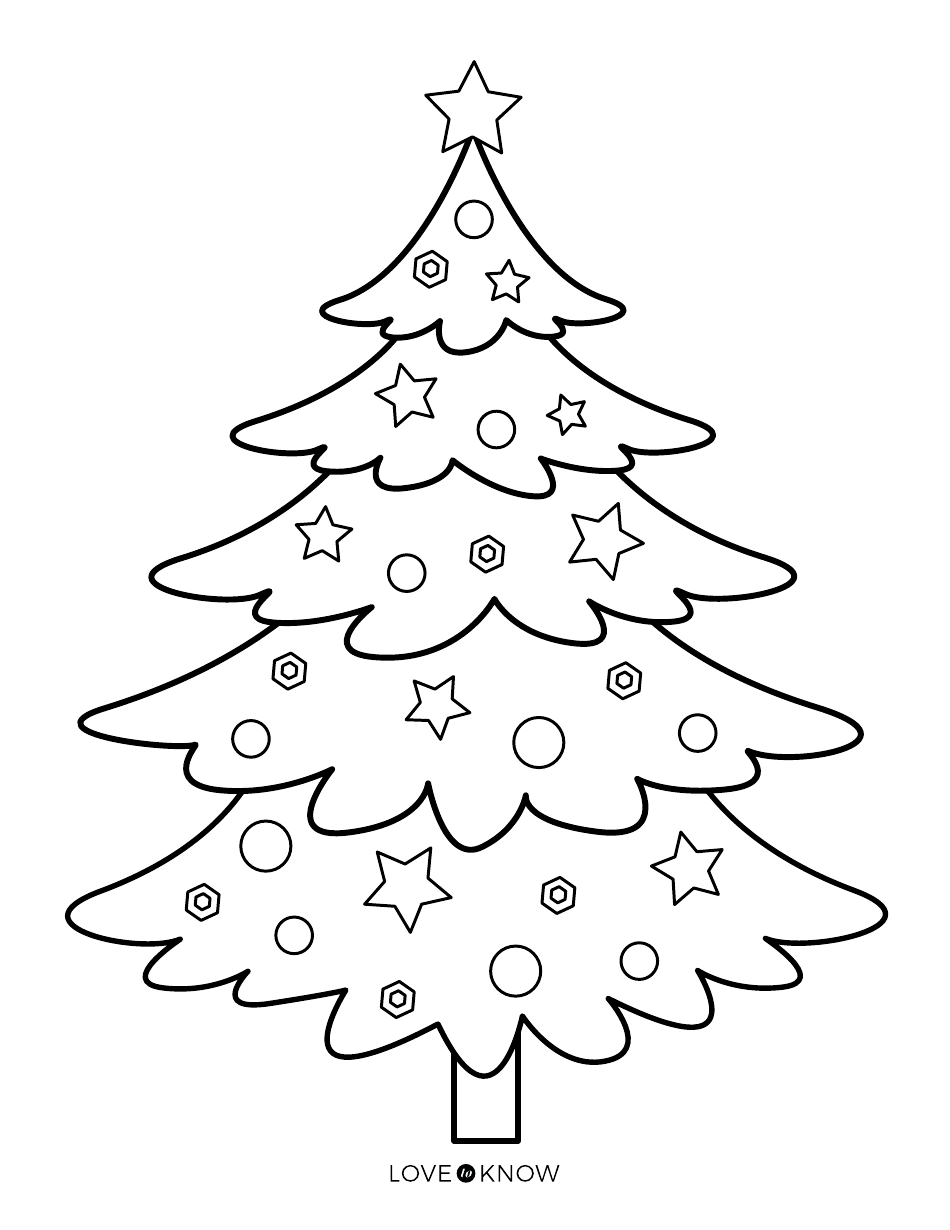 Christmas Tree Coloring Page - Printable Holiday Activity