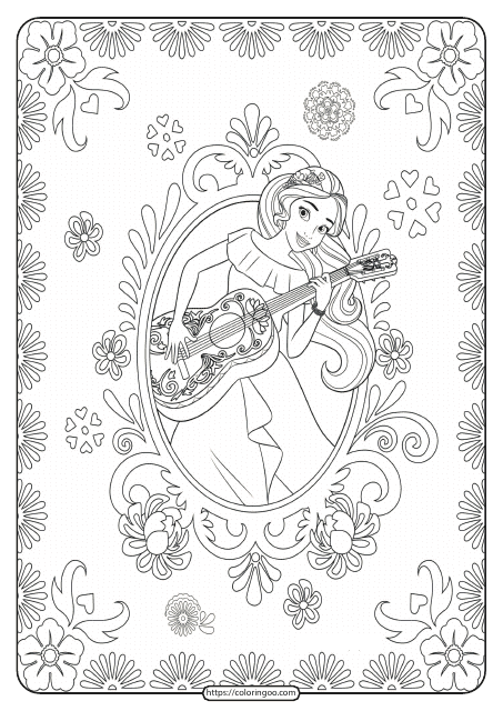 Disney Coloring Page - Elena of Avalor Image Document Preview