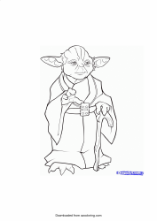 Document preview: Star Wars Coloring Page - Master Yoda