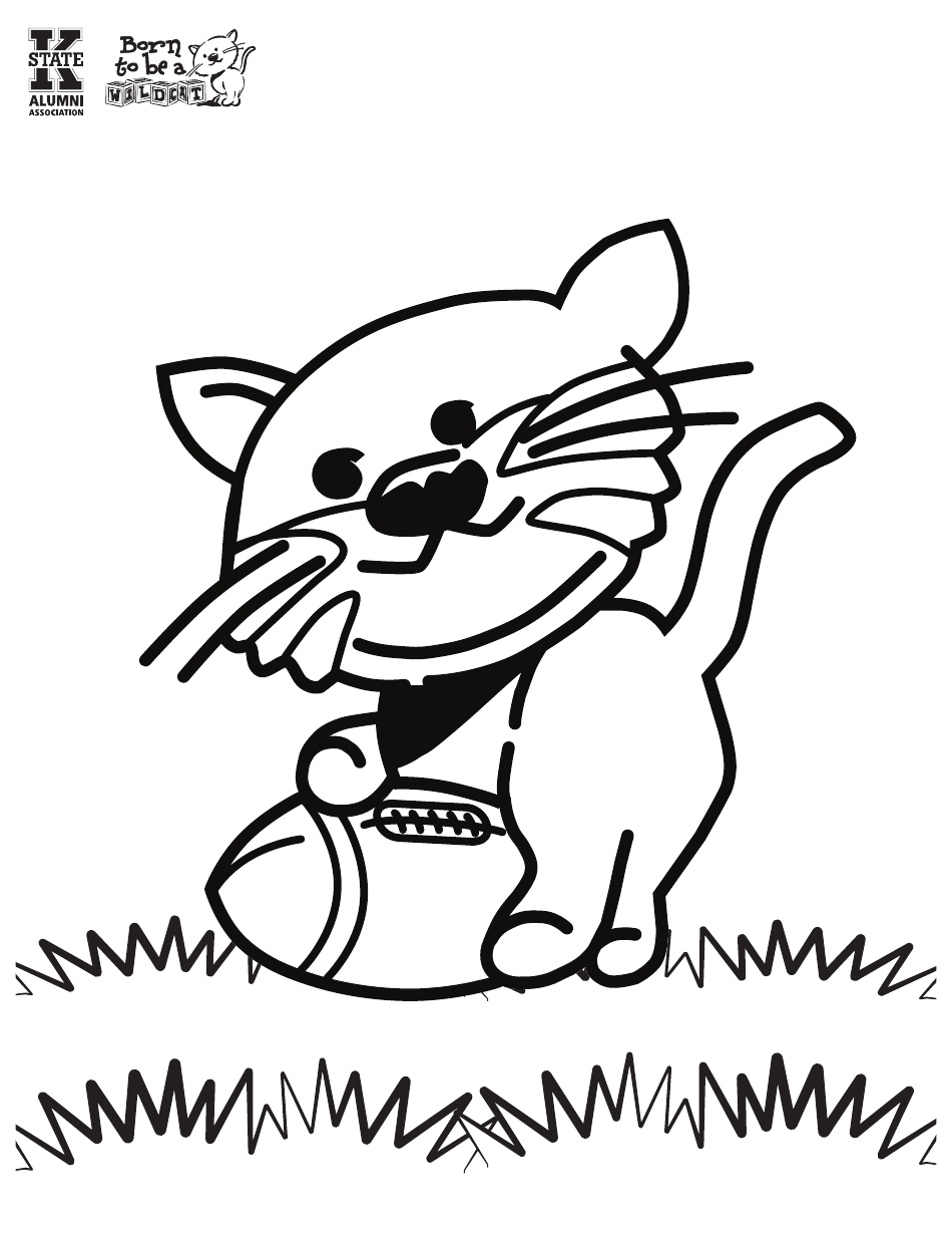 Cat Playing Football Coloring Page Download Printable PDF Templateroller