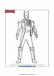 Document preview: Power Ranger Costume Coloring Page