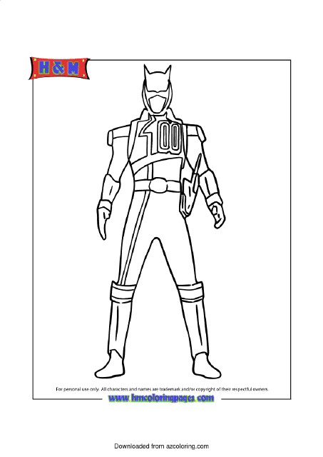 Power Ranger Costume Coloring Page