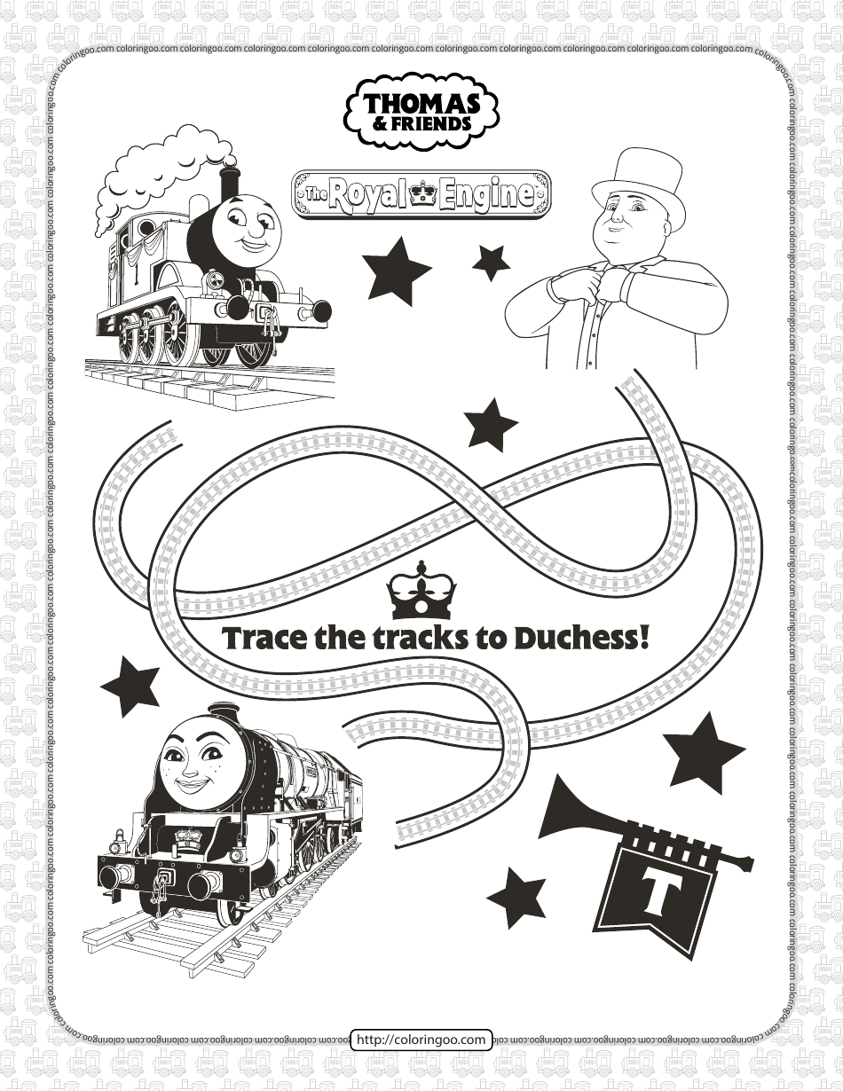 Thomas & Friends Coloring Page the Royal Engine Download Printable
