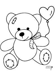 Document preview: Teddy Bear With a Heart Coloring Page