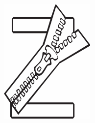 Document preview: Alphabet Coloring Page - Zipper