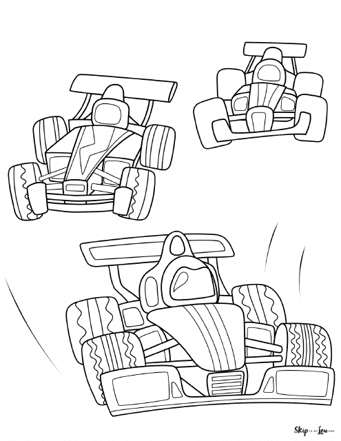 Formula 1 Cars Coloring Page Preview