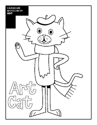 Document preview: Art Cat Coloring Page