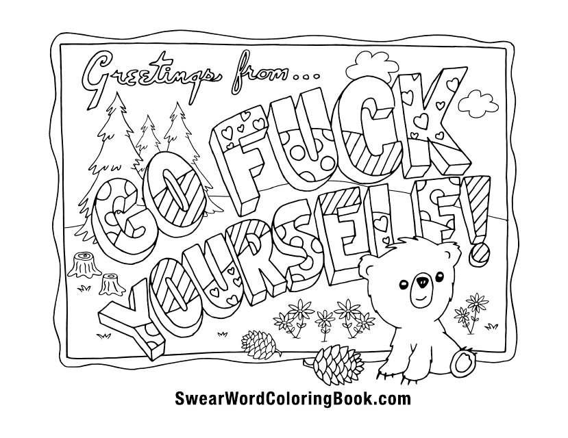 Swearing Words Coloring Page - Gfy