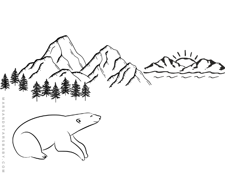 White Bear Coloring Page, Page 1