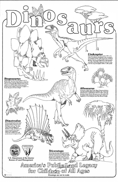 Dinosaurs of America Coloring Page