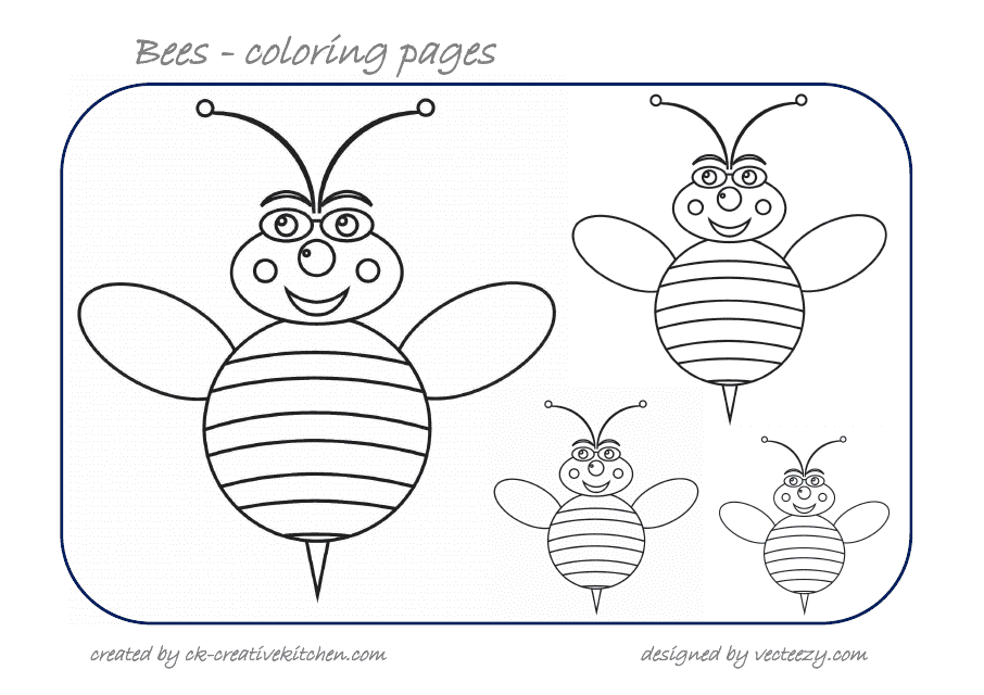 Bees Coloring Page