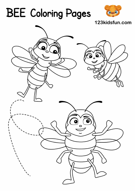 An adorable bee coloring page filled with fun and vibrant designs for kids and adults alike.
