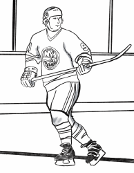 Document preview: Hockeyist Coloring Page