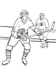 Document preview: Two Hockeyists Coloring Page