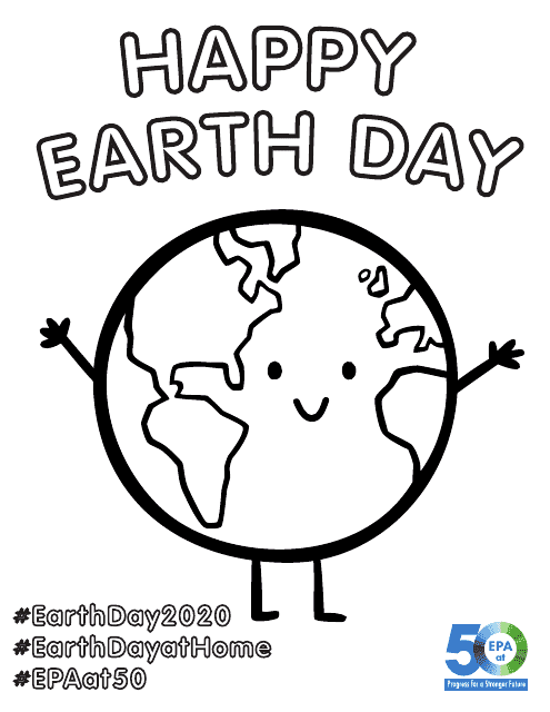 Earth Day Coloring Sheet Preview Image