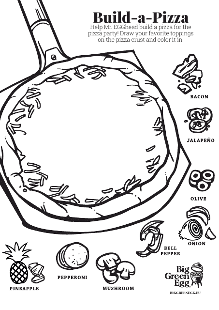 Blank Build-A-Pizza Coloring Sheet