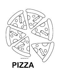 Document preview: Pizza Coloring Sheet