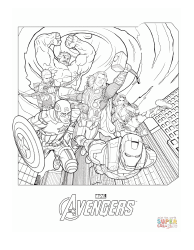 Document preview: Marvel's the Avengers Coloring Page