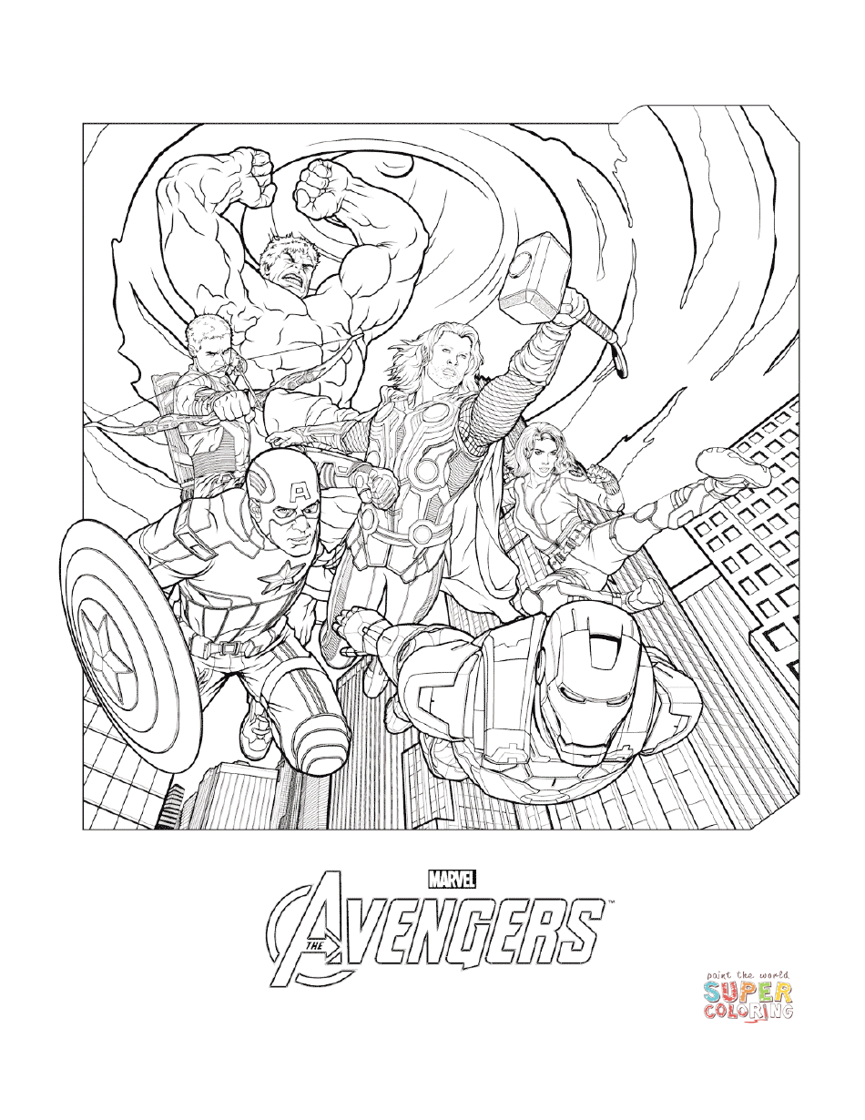 Marvel's the Avengers Coloring Page Preview