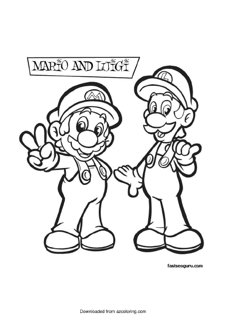 Mario and Luigi Coloring Page - Free Printable