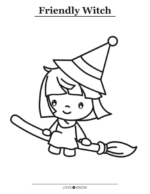 Friendly Witch Coloring Page