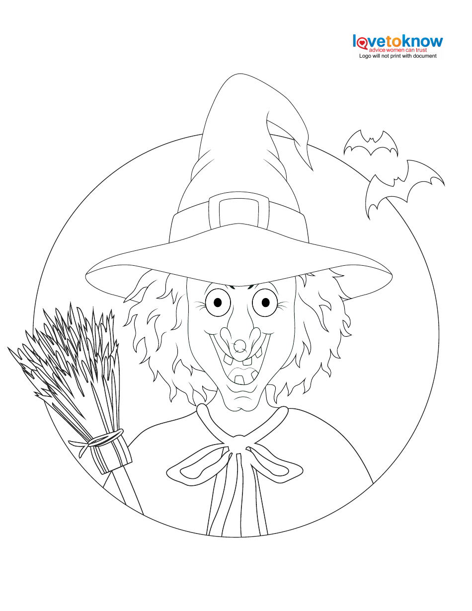 Scary Witch Coloring Page Image Preview