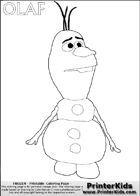 Frozen Coloring Page - Olaf